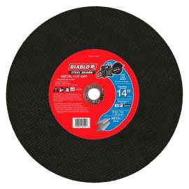 Diablo Steel Demon DBDS14125A01F High-Speed Cut-Off Disc, 14 in Dia, 1/8 in Thick, 1 in Arbor, Ceramic Abrasive