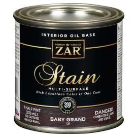 ZAR 12106 Wood Stain, Baby Grand, Liquid, 0.5 pt, Can