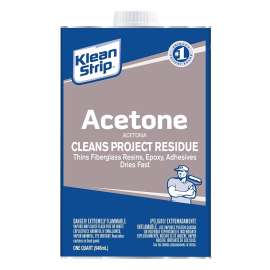 Klean Strip QAC18 Acetone Thinner, Liquid, Characteristic Ketone, Sweet Pungent, Clear, 1 qt, Can
