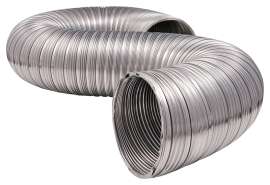 DUNDAS JAFINE MFX48ULXZW Semi-Rigid Duct, 4 in Dia, 8 ft L, Aluminum