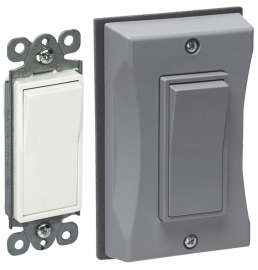 BELL 5122-0 Weatherproof Decorator Switch Cover, 15 A, 120/277 V, Gray
