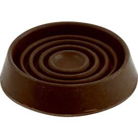 Shepherd Hardware 9067 Caster Cup, Round, Rubber, Brown, 3 in L x 3 in W x 1 in H Dimensions