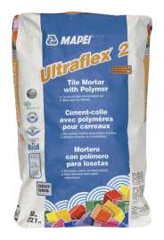 MAPEI Ultraflex 2 Series 6005521 Tile Mortar, Gray, Powder, 50 lb Bag
