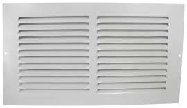 ProSource BBRA12X6 Baseboard Register, 13-3/4 in L, 7-3/4 in W, 50 deg Air Deflection, Steel, White