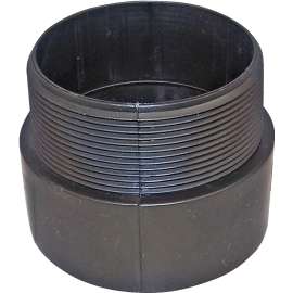 CANPLAS 102872BC Pipe Adapter, 2 in, MNPT x Hub, ABS, Black, SCH 40 Schedule