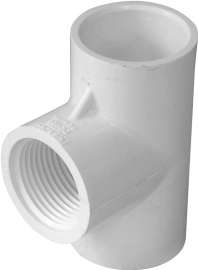 GENOVA 300 Series 31457 Pipe Tee, 3/4 in Run, Slip Run Connection, 3/4 in Branch, Slip Joint x FIP Branch Connection