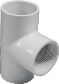 GENOVA 300 Series 31451 Pipe Tee, 1-1/2 in Run, Slip Run Connection, 1-1/2 in Branch, Slip Joint x FIP Branch Connection