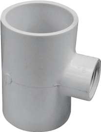GENOVA 300 Series 31496 Pipe Reducing Tee, 2 x 3/4 in Run, Slip Run Connection, Slip Joint x FIP Branch Connection