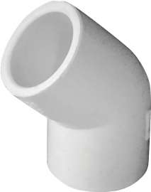 GENOVA 300 Series 30605 Pipe Elbow, 1/2 in Slip, 45 deg, White