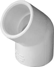 GENOVA 300 Series 30607 Pipe Elbow, 3/4 in Slip, 45 deg, White