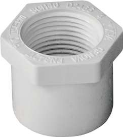 GENOVA 300 Series 34217 Pipe Reducing Bushing, 1 in Spigot x 3/4 in FIP, White