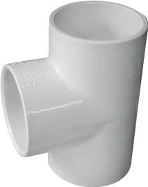 GENOVA 300 Series 31420 Pipe Tee, 2 in Run, Slip Run Connection, 2 in Branch, Slip Joint Branch Connection, White