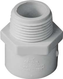 GENOVA 300 Series 30407 Pipe Adapter, 3/4 in Slip, 3/4 in MIP, White