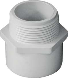 GENOVA 300 Series 30414 Pipe Adapter, 1-1/4 in Slip, 1-1/4 in MIP, White