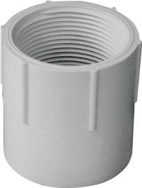 GENOVA 300 Series 30315 Pipe Adapter, 1-1/2 in Slip, 1-1/2 in FIP, White