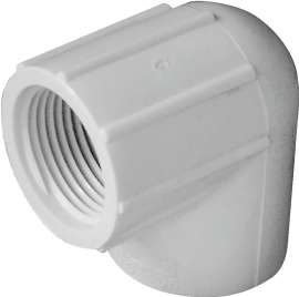 GENOVA 300 Series 33907 Elbow, 3/4 in Slip, 3/4 in FIP, 90 deg, White
