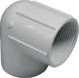GENOVA 300 Series 33915 Elbow, 1-1/2 in Slip, 1-1/2 in FIP, 90 deg, White