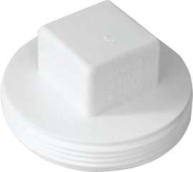 GENOVA 41840 Pipe Plug, 4 in MIP, White