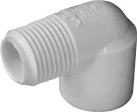 GENOVA 300 Series 32805 Street Pipe Elbow, 1/2 in Slip, 1/2 in MIP, 90 deg, White