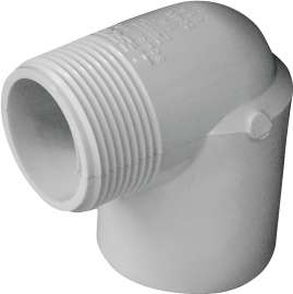 GENOVA 300 Series 32814 Street Pipe Elbow, 1-1/4 in Slip, 1-1/4 in MIP, 90 deg, White