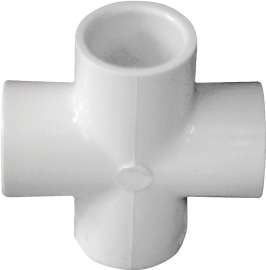 GENOVA 300 Series 34405 Pipe Cross, 1/2 in Slip Joint, White