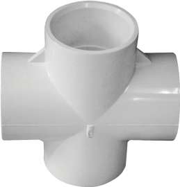 GENOVA 300 Series 34410 Pipe Cross, 1 in Slip Joint, 1 in Slip Joint, 1 in Slip Joint, 1 in Slip Joint, White