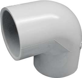GENOVA 300 Series 30790 Pipe Elbow, 2-1/2 in Slip, 90 deg, White