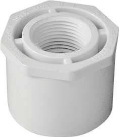 GENOVA 300 Series 34257 Pipe Reducing Bushing, 1-1/2 in Spigot x 3/4 in FIP, White