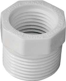 GENOVA 300 Series 34375 Pipe Reducing Bushing, 3/4 in MIP x 1/2 in FIP, White