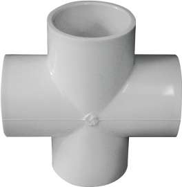 GENOVA 300 Series 34415 Pipe Cross, 1-1/2 in Slip Joint, 1-1/2 in Slip Joint, 1-1/2 in Slip Joint, 1-1/2 in Slip Joint