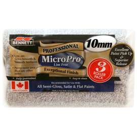 BENNETT 3PK MP10MM Roller Refill, 10 mm Thick Nap, 9-1/2 in L, Microfiber Cover