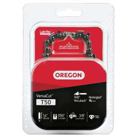 Oregon VersaCut T50 Chainsaw Chain, 14 in L Bar, 0.05 Gauge, 3/8 in TPI/Pitch, 50-Link