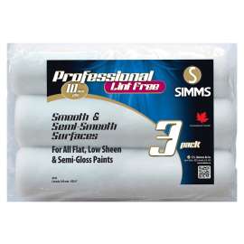 SIMMS Professional 4703 Roller Refill, 3/8 in Thick Nap, 9-1/2 in L, Fabric Cover