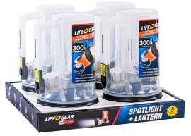 LIFE+GEAR 41-3975 Spotlight and Lantern, AA Battery, LED Lamp, 300 Lumens Lumens, 20 hr Max Runtime, Clear
