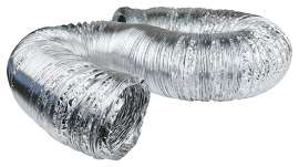 DUNDAS JAFINE AF450 Flexible Duct, 4 in, 50 ft L, Aluminum