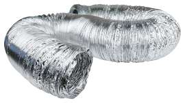 DUNDAS JAFINE AF625ULPZW Flexible Duct, 6 in, 25 ft L, Aluminum