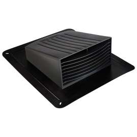 DUNDAS JAFINE RL4PZW Roof Exhaust Cap, 4 in Duct, Co-Polymer, Black