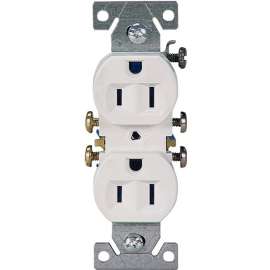 Eaton Wiring Devices 270W/10 Duplex Receptacle, 15 A, 2-Pole, 5-15R, White