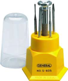 GENERAL S605 Screwdriver Set, Steel, Black Oxide/Nickel