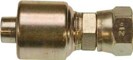 GATES MegaCrimp G25170-0808 Hose Coupling, 3/4-16, Crimp x JIC, Straight Angle, Steel, Zinc