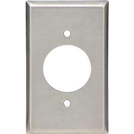 WALL PLATE RND HOLE 1G SS 1PK