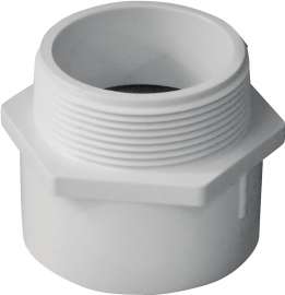 GENOVA 300 Series 30420 Pipe Adapter, 2 in Slip, 2 in MIP, White