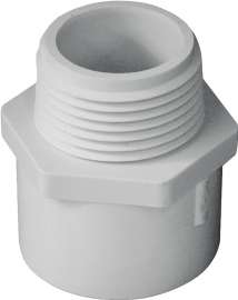 GENOVA 300 Series 30410 Pipe Adapter, 1 in Slip, 1 in MIP, White