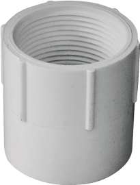 GENOVA 300 Series 30314 Pipe Adapter, 1-1/4 in Slip, 1-1/4 in FIP, White