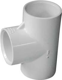 GENOVA 300 Series 31410 Pipe Tee, 1 in Run, Slip Run Connection, 1 in Branch, Slip Joint Branch Connection, White