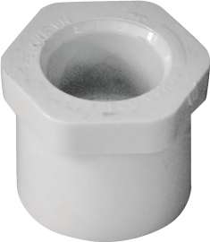 GENOVA 300 Series 30215 Pipe Reducing Bushing, 1 in Spigot x 1/2 in Slip, White