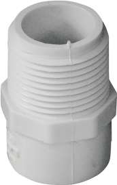 GENOVA 300 Series 30457 Reducing Adapter, 1/2 in Slip, 3/4 in MIP, White