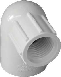GENOVA 300 Series 34175 Reducing Elbow, 3/4 in Slip, 1/2 in FIP, 90 deg, White