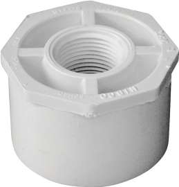 GENOVA 300 Series 34227 Pipe Reducing Bushing, 2 in Spigot x 3/4 in FIP, White