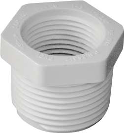 GENOVA 300 Series 34317 Pipe Reducing Bushing, 1 in MIP x 3/4 in FIP, White